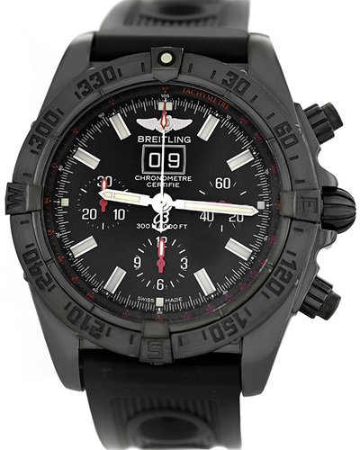 2012 Breitling Blackbird 44MM Black Dial Rubber Strap (M44359)