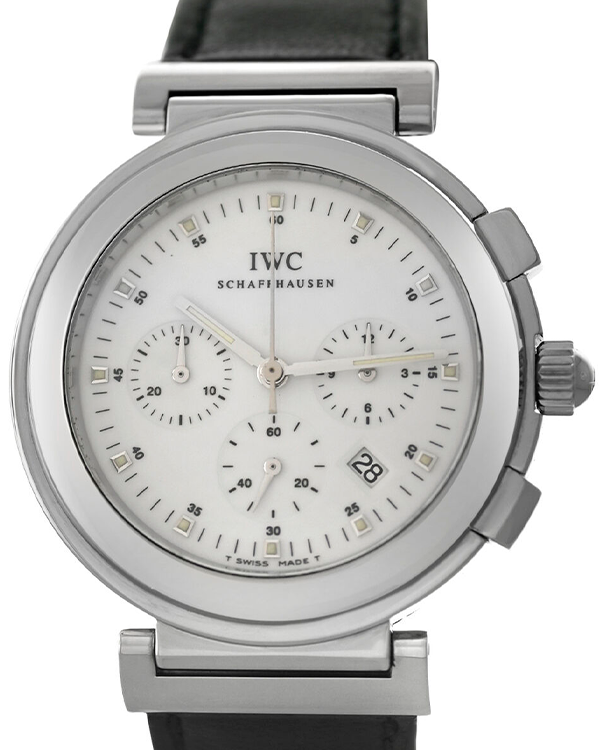 IWC Schaffhausen Da Vinci Chronograph 37MM Quartz White Dial Leather Strap (IW3728)