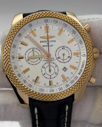 Breitling Bentley Barnato 49MM White Dial Leather Strap (R25368)