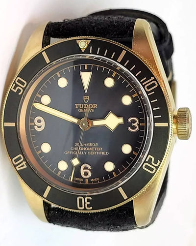 Tudor Black Bay Bronze 43MM Black Dial Leather Strap (M79250BA-0001)