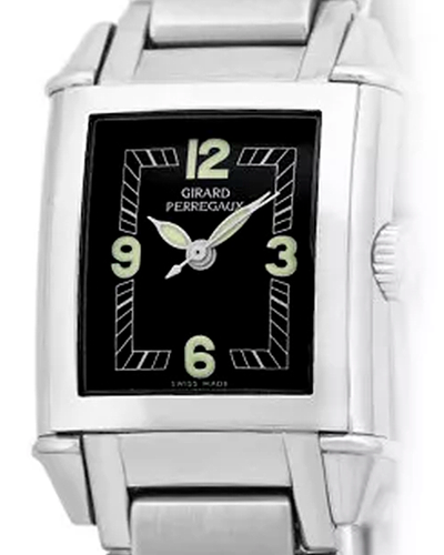 Girard Perregaux Vintage 1945 22MM Quartz Black Dial Steel Bracelet (25910.1.11.605)