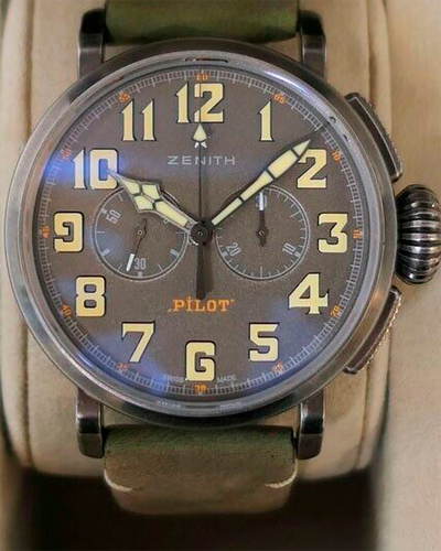 Zenith Pilot Type 20 45MM Grey Dial Leather Strap (11.2430.4069/21.C733)