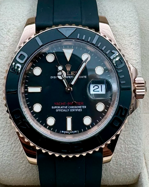 2019 Rolex Yacht-Master 40MM Black Dial Oysterflex Strap (116655)