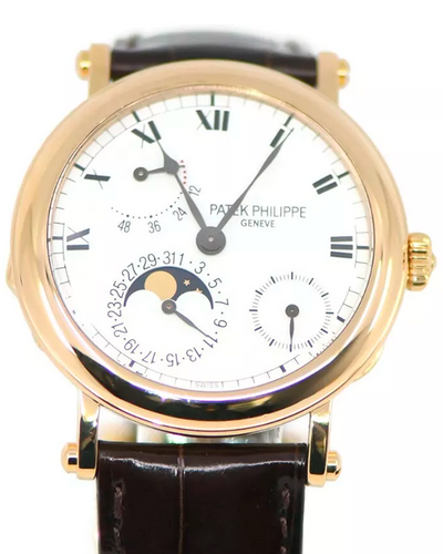 Patek Philippe Complications 36MM White Dial Leather Strap (5054J)