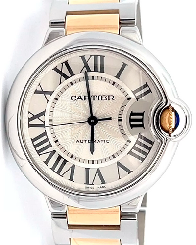 Cartier Ballon Bleu 36MM Silver Dial Two-Tone Bracelet (W2BB0012)