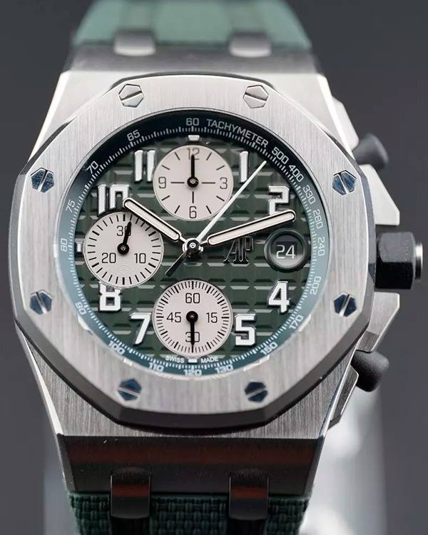 2022 Audemars Piguet Royal Oak Offshore 42MM Green Dial Rubber Strap (26238TI.OO.A056CA.01)