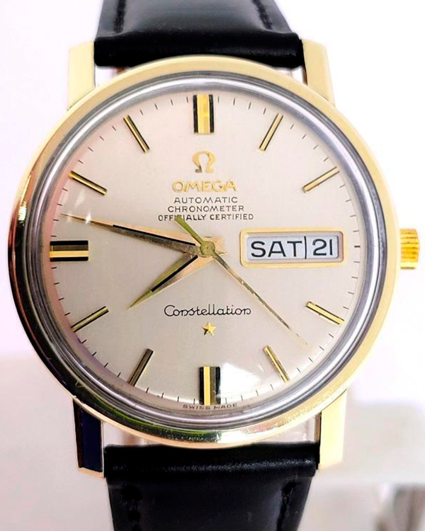 Omega Constellation Day-Date Vintage 35MM Off-White Dial Leather Strap (168.016)