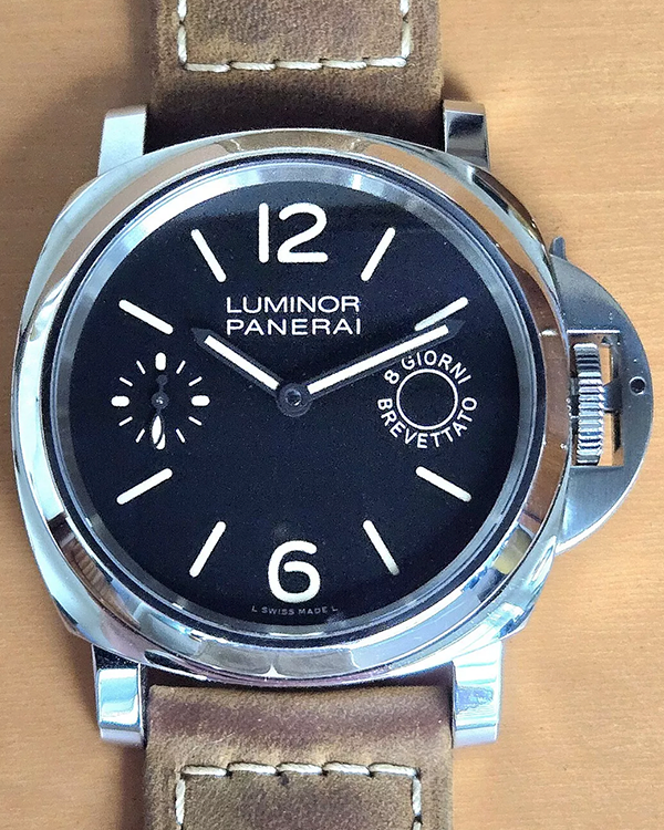 2016 Panerai Luminor Marina 8 Days 44MM Black Dial Leather Strap (PAM00590)