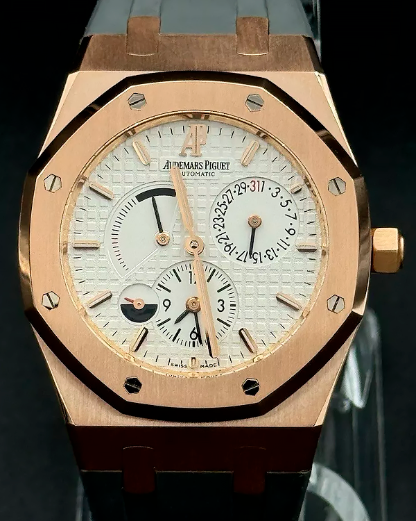 Audemars Piguet Royal Oak Dual Time 39MM White Dial Aftermarket Rubber Strap (26120OR.OO.D088CR.01)