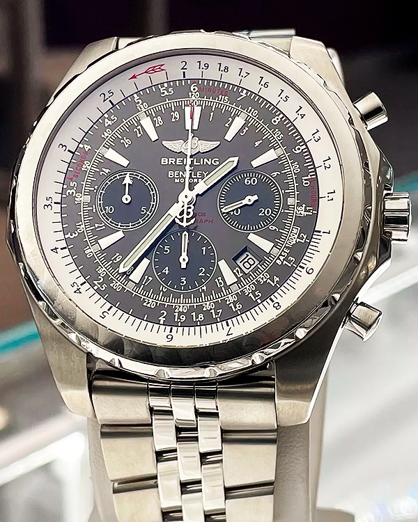 2014 Breitling Bentley Motors T 48.7MM Anthracite Grey Dial Steel Bracelet (A25363)