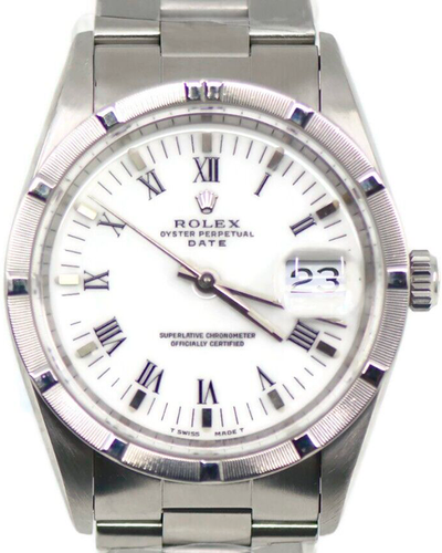 Rolex Oyster Perpetual Date 34MM White Dial Steel Bracelet (15210)