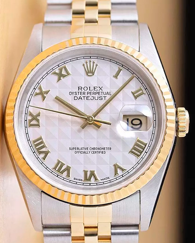 Rolex Datejust 36MM White Dial Two-Tone Jubilee Bracelet (16233)