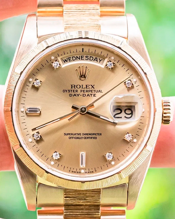 1989 (L Serial) Rolex Day-Date Vintage 36MM Champagne Dial Yellow Gold President Bracelet (18248)