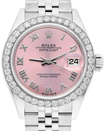 2021 Rolex Lady-Datejust 28MM Pink Dial Jubilee Steel Bracelet (279160)