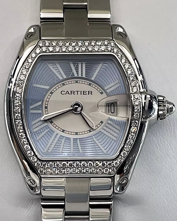 2013 Cartier Roadster L.E. 36MM Quartz Blue Dial Steel Bracelet (W62053V3)