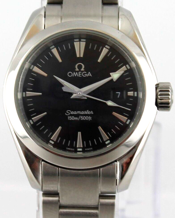 Omega Ladies Seamaster Aqua Terra 29.2MM Quartz Black Dial Steel Bracelet (2577.50)