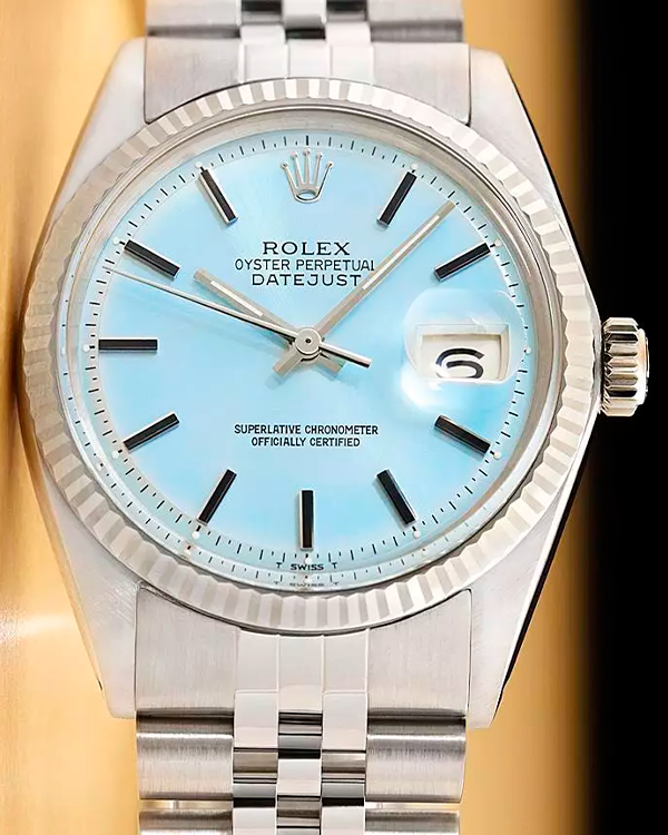 Rolex DateJust 36MM Ice Blue Dial Aftermarket Jubilee Bracelet (1601)