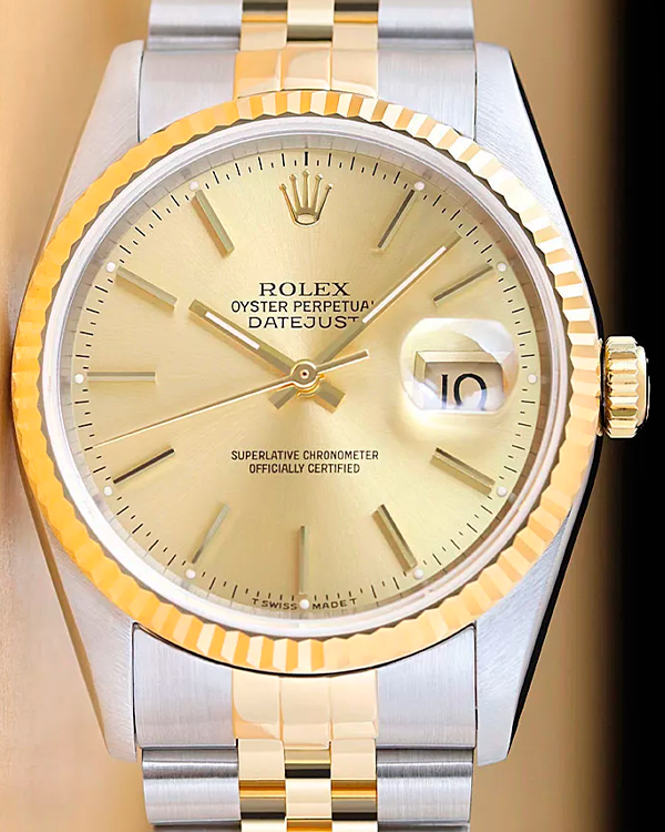 Rolex Datejust 36MM Champagne Dial Two-Tone Jubilee Bracelet (16233)