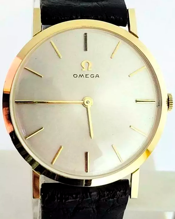 1967 Omega Geneve Vintage 14K Yellow Gold 33MM Off-White Dial Leather Strap (D6672)