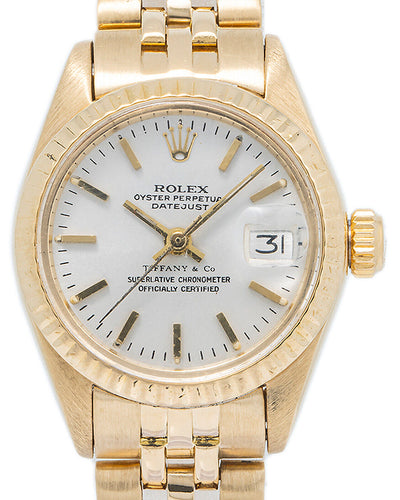 Rolex Lady-Datejust Vintage 26MM White Dial Yellow Gold Jubilee Bracelet (6917)