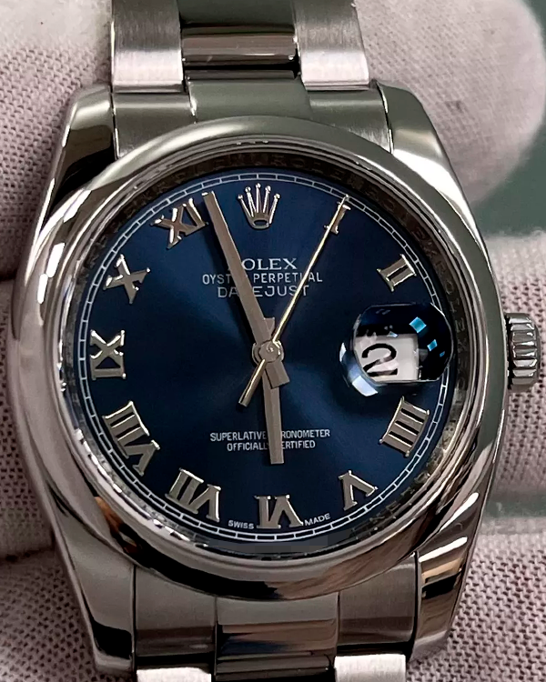 2013 Rolex Datejust 36MM Blue Dial Oyster Bracelet (116200)