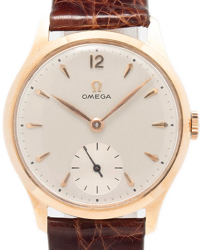 Omega Vintage 34MM Silver Dial Leather Strap (Cal.295)