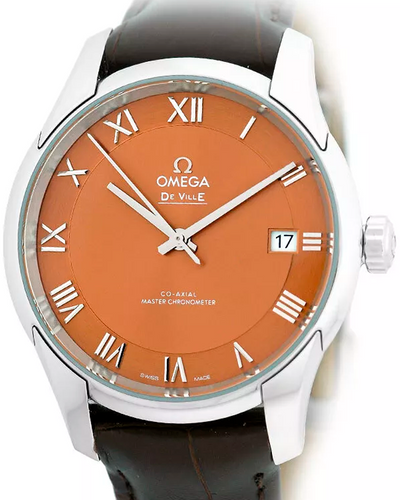 Omega De Ville Hour Vision 41MM "Two Zone" Bronze Dial Leather Strap (433.13.41.21.10.001)