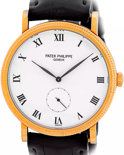 Patek Philippe Calatrava 33MM White Dial Leather Strap (3919-J)