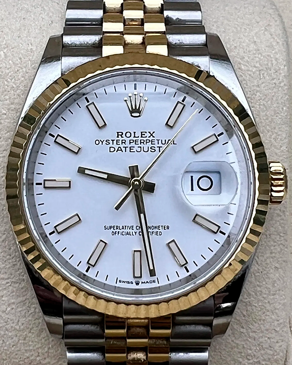 2020 Rolex Datejust 36MM White Dial Two-Tone Jubilee Bracelet (126233)