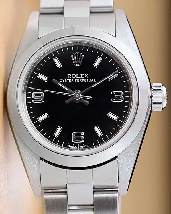 2002 (K Serial) Rolex Oyster Perpetual 24MM Black Dial Oyster Bracelet (76080)