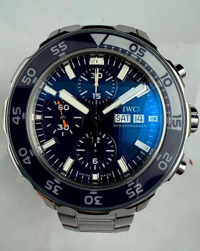 IWC Schaffhausen Aquatimer Chronograph 44MM Blue Dial Steel Bracelet (IW376710)