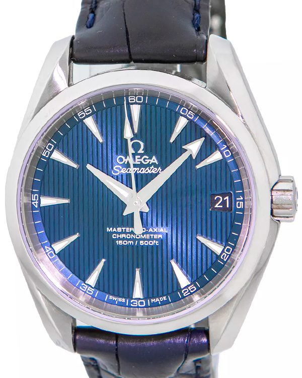 2017 Omega Seamaster Aqua Terra 150M 38.5MM Blue Dial Leather Strap (231.13.39.21.03.001)