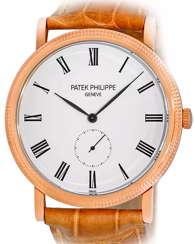 Patek Philippe Calatrava 36MM White Dial Leather Strap (5119R-001)