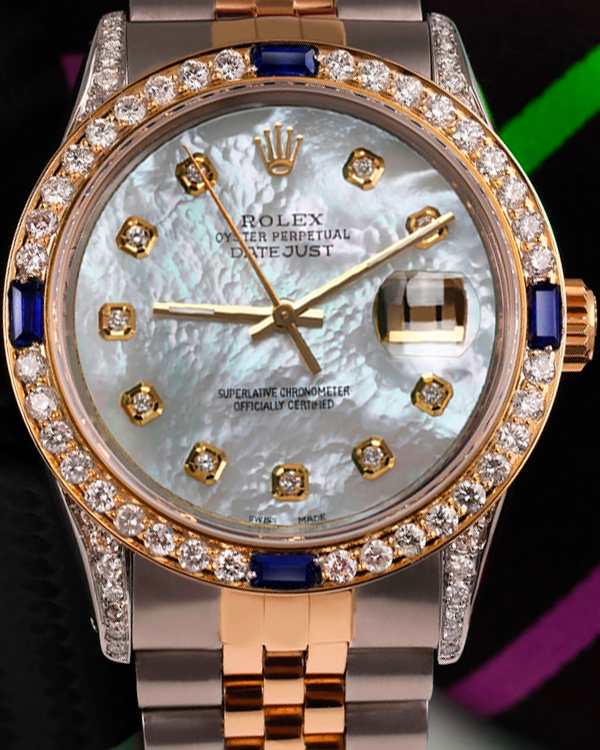 Rolex Datejust 36MM Mother Of Pearl Diamond Dial Two-Tone Jubilee Bracelet (16013)