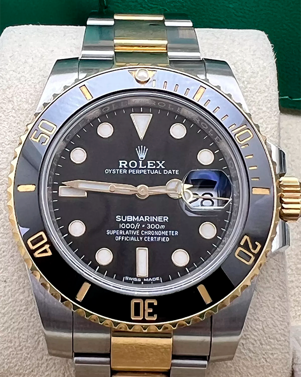 2016 Rolex Submariner Date 40MM Black Dial Two-Tone Oyster Bracelet (16613N)