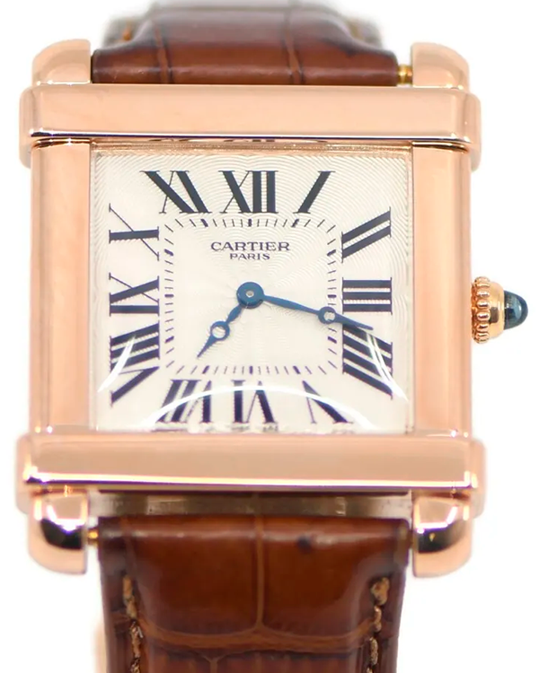 Cartier Tank Chinoise 29MM Silver Dial Leather Strap (2684G)