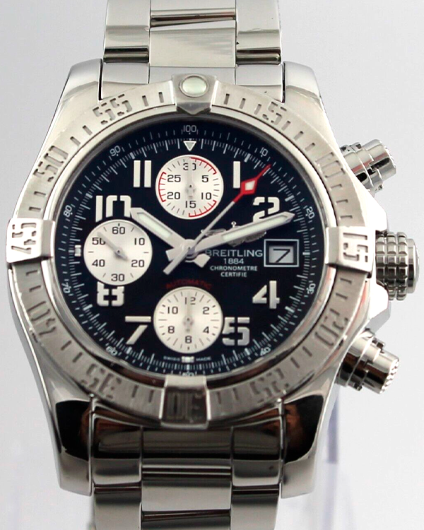 2014 Breitling Super Avenger II 43MM Black Dial Steel Bracelet (A1337111/BC33)