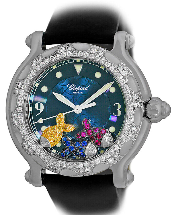 Chopard Happy Sport Happy Fish 39MM Quartz Blue Dial Rubber Strap (28/8914-8)