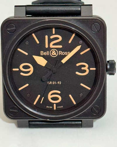 Bell & Ross BR 01-92 Aviation Type 46MM Black Dial Rubber Strap (BR01-92-S)