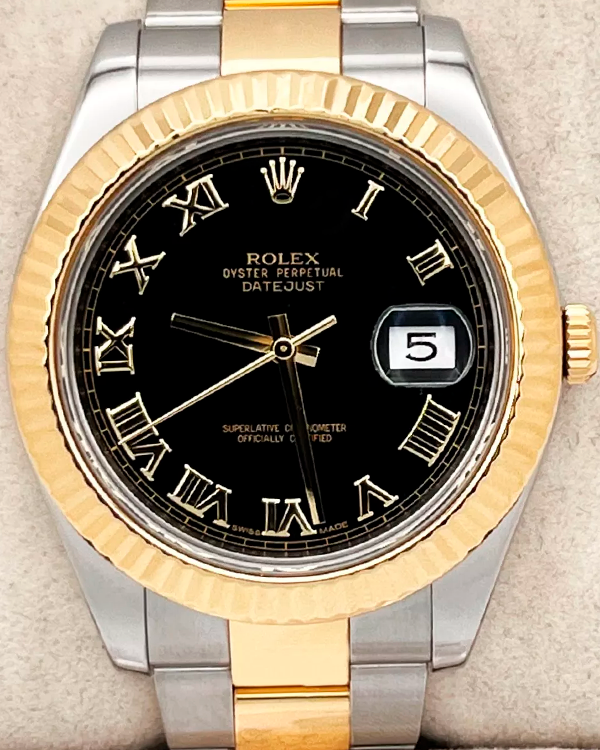 Rolex Datejust II 41MM Black Dial Two-Tone Oyster Bracelet (116333)