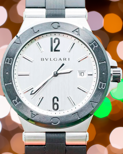 2017 Bvlgari Diagono 42MM Silver Dial Rubber Strap (DG42C6SCVD)