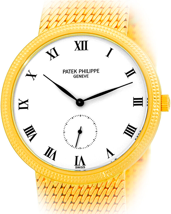 Patek Philippe Calatrava 33MM White Dial Yellow Gold Bracelet (3919)