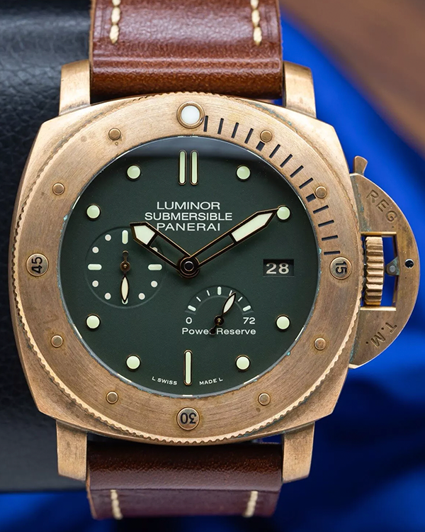 Panerai Submersible "Bronzo" L.E. 47MM Green Dial Leather Strap (PAM00507)