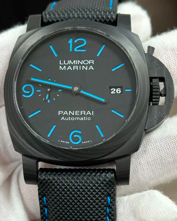 2021 Panerai Luminor Marina 44MM Black Dial Textile Strap (PAM01661)