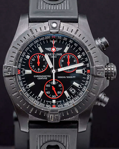 Breitling Avenger Seawolf "Blacksteel" L.E. 45MM Quartz Black Dial Rubber Strap (M7339010/BA03)