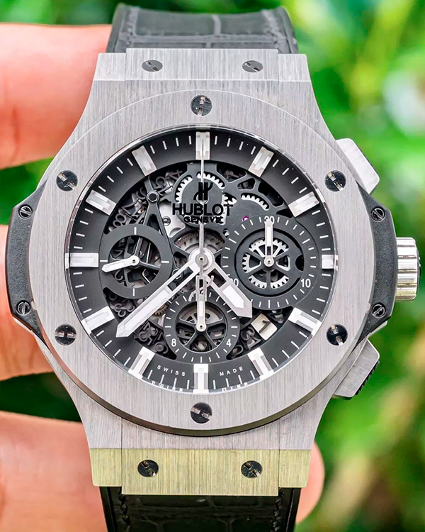 Hublot Big Bang Aero Bang 44MM Skeleton Dial Rubber/Leather Strap (311.SX.1170.GR)