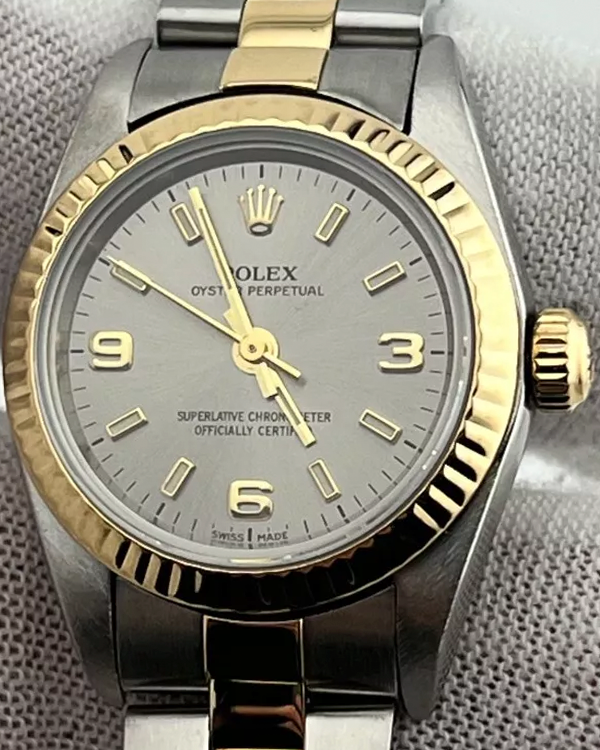 2001 Rolex Oyster Perpetual 24MM Silver Dial Two-Tone Oyster Bracelet (76193)