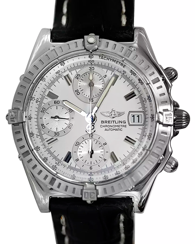 2006 Breitling Chronomat 40MM White Dial Leather Strap (A13352)