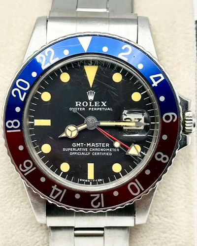 1972 (3.1 Mill. Serial) Rolex GMT-Master "Pepsi" 40MM Black Dial Steel Bracelet (1675)