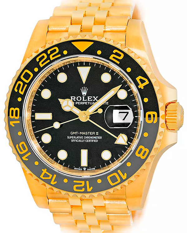 2024 Rolex GMT-Master II 40MM Black Dial Yellow Gold Jubilee Bracelet (126718GRNR)